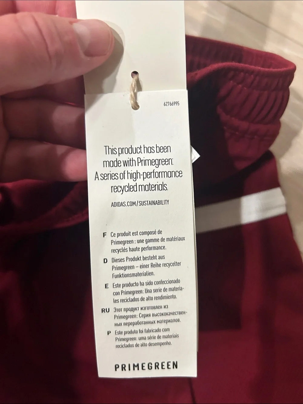 adidas Burgundy Shorts with White Accents